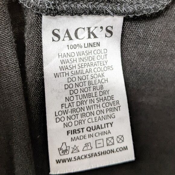 SACK'S 100% Linen Shoulder Lace-Up Midi Dress S - Picture 6 of 8